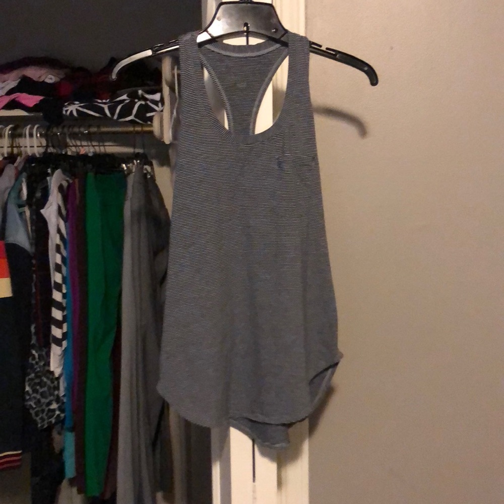 Lululemon gray striped razor back tank